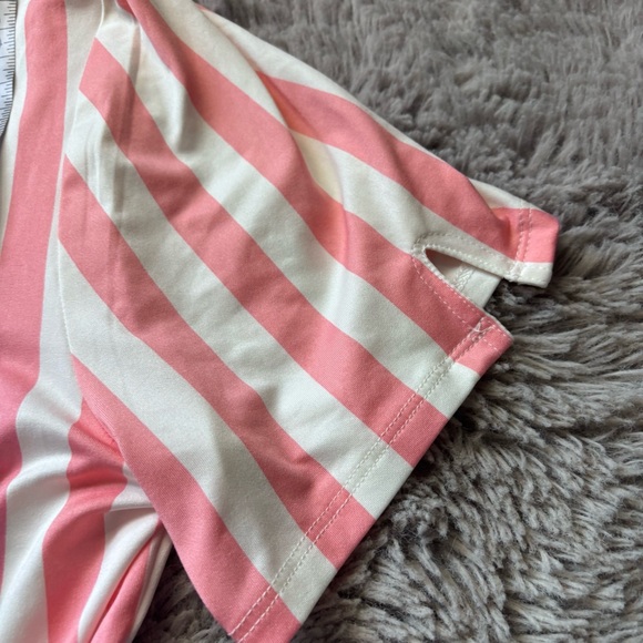 ⭐️⭐️⭐️NWT LuLaRoe Pink and White Striped Riley Dress size Large - Picture 5 of 6